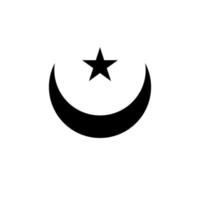 crescent moon and star symbol isolated on white background. Islamic symbol. Islamic icons can be used for the month of Ramadan, Eid and Eid Al-Adha. for logo, website and poster designs. vector