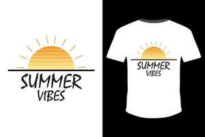 Summer Vibes T-shirt Design Template. Minimal summer vibes t-shirt Design vector