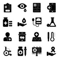 Pack of Medical And Healthcare Icons vector