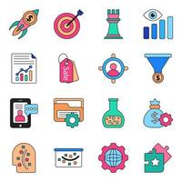 Pack of Business and Management Icons vector