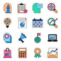 Pack of Business and Management Icons vector