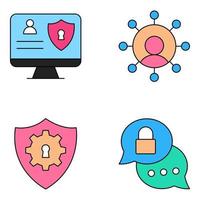Pack of Security  And Protection Icons vector
