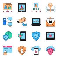 paquete de iconos de seguridad y protección vector