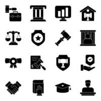 Pack of Crime and Law Icons vector