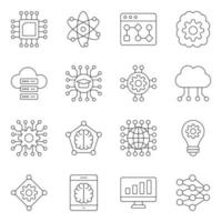 Pack of Machine Learning Flat Icons vector