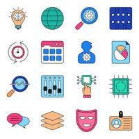 Pack of Network and Management Icons vector