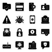 Pack of Security and Safety Icons vector