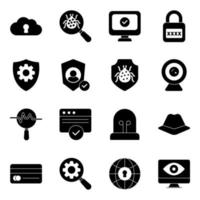 Pack of Encryption Icons vector