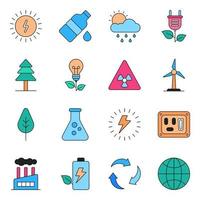 Pack of Ecology and Nature Icons vector