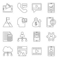 Pack of Business and Management Icons vector