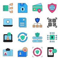 Pack of Security  And Protection Icons vector