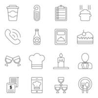 paquete de iconos planos de comida y fiesta vector