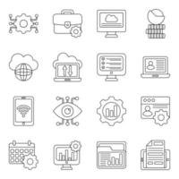 Pack of Business Intelligence Flat Icons vector