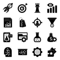 Pack of Business and Management Icons vector