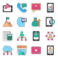 Pack of Business and Management Icons vector