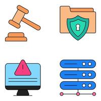 Pack of Security  And Protection Icons vector