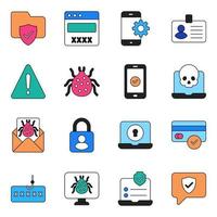 Pack of Security and Safety Icons vector