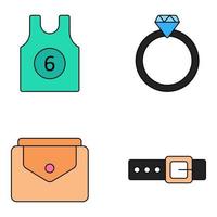 Pack of Clothing Flat Icons vector