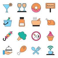 Pack of Food Flat Icons vector