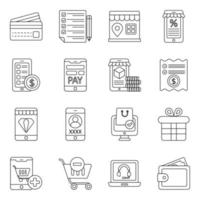 Pack of Purchase Line Icons vector