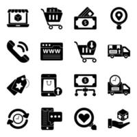 paquete de iconos de glifo de compra vector