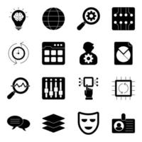 Pack of Network and Management Icons vector