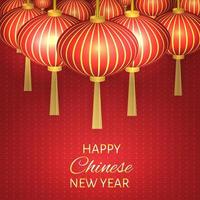 Chinese new year vector illustration with traditional lanterns. Easy to edit design template for your  projects. Can be used as greeting cards, backgrounds, invitations, etc.