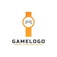 Initial Letter I with Game Console Icon and Pixel for Gaming Logo Concept. Usable for Business, Technology and Game Startup Application  Logos. vector