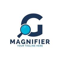 Search Logo. Letter G Magnifying Glass Logo Design vector