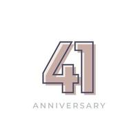 41 Year Anniversary Celebration Vector. Happy Anniversary Greeting Celebrates Template Design Illustration vector