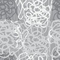 patrón de vector transparente con rizos abstractos. pinceladas arremolinadas. garabatos a mano alzada de tinta, fondo abstracto. pinceladas, manchas, líneas, patrón de garabatos. monocromo gris