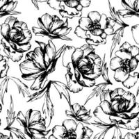 Botanical vector seamless pattern with hand drawn globe flowers. All elements are isolatet for easier editing. Texture for ceramic tile, wallpapers, wrapping gifts, textile print. Vector illustration.