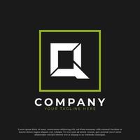 letra simple q dentro del logotipo cuadrado moderno. utilizable para logotipos comerciales y de marca. vector