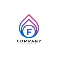 Initial Letter F with Oil and Gas Logo Design Inspiration vector