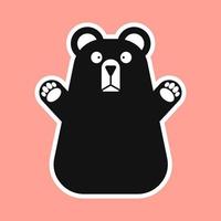 Funny bear character vector illustration in flat style