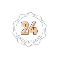 24 Year Anniversary Celebration Vector Badge. Happy Anniversary Greeting Celebrates Template Design Illustration