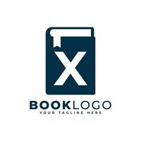 Letter Initial X Book Logo Design. Usable for Education, Business and Building Logos. Flat Vector Logo Design Ideas Template Element