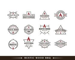 Set of Classic Vintage Retro Label Badge for Rustic BBQ Grill, Barbecue, Barbeque Label Stamp Logo Design Inspiration vector