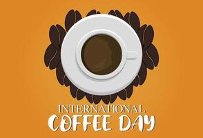 Flat Design Illustration Of International Coffee Day Templates, Design Suitable For Posters, Backgrounds, Greeting Cards, International Coffee Day Themed vector