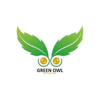 Illustration Vector Graphic Of Green Owl Logo, Suitable For Leaves and Owl Logo Design