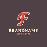 Retro Letter F Logo in Vintage Western Style with Double Layer. Usable for Vector Font, Labels, Posters etc