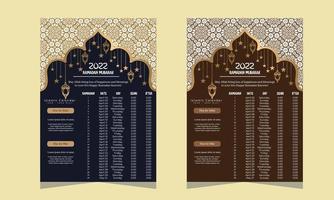minimal Ramadan time table Vector illustration
