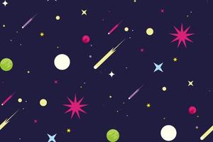 Seamless pattern with stars and comets. vector