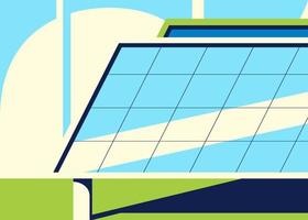 Banner with solar panels. vector