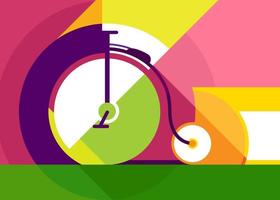 Banner with retro bike. vector