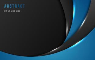 Abstract gradient blue and black colors template of banner paper cut style artwork. Overlapping of circle shape geometric background. Illustration vector