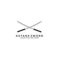 katana sword logo design vector illustration art samurai traditional ninja culture japanese fighter battle war asian