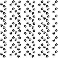 patrón vectorial sin costuras de pasos de impresión de pie de gato y perro animal negro plano aislados en fondo blanco vector