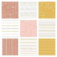 Vector seamless pattern pack Set of childish suface backgrounds Trendy customized colours Childhood hipster theme, scandinavian style geometric abstract pattern pack For printing on paper and fabric.