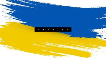 Ukraine Flag with Brush Concept. Flag of Ukraine in Grunge Style. Pray for Ukraine. Hand Painted Brush Flag of Ukraine Country vector